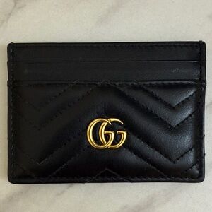 (90% New) Gucci Black Leather Card Holder